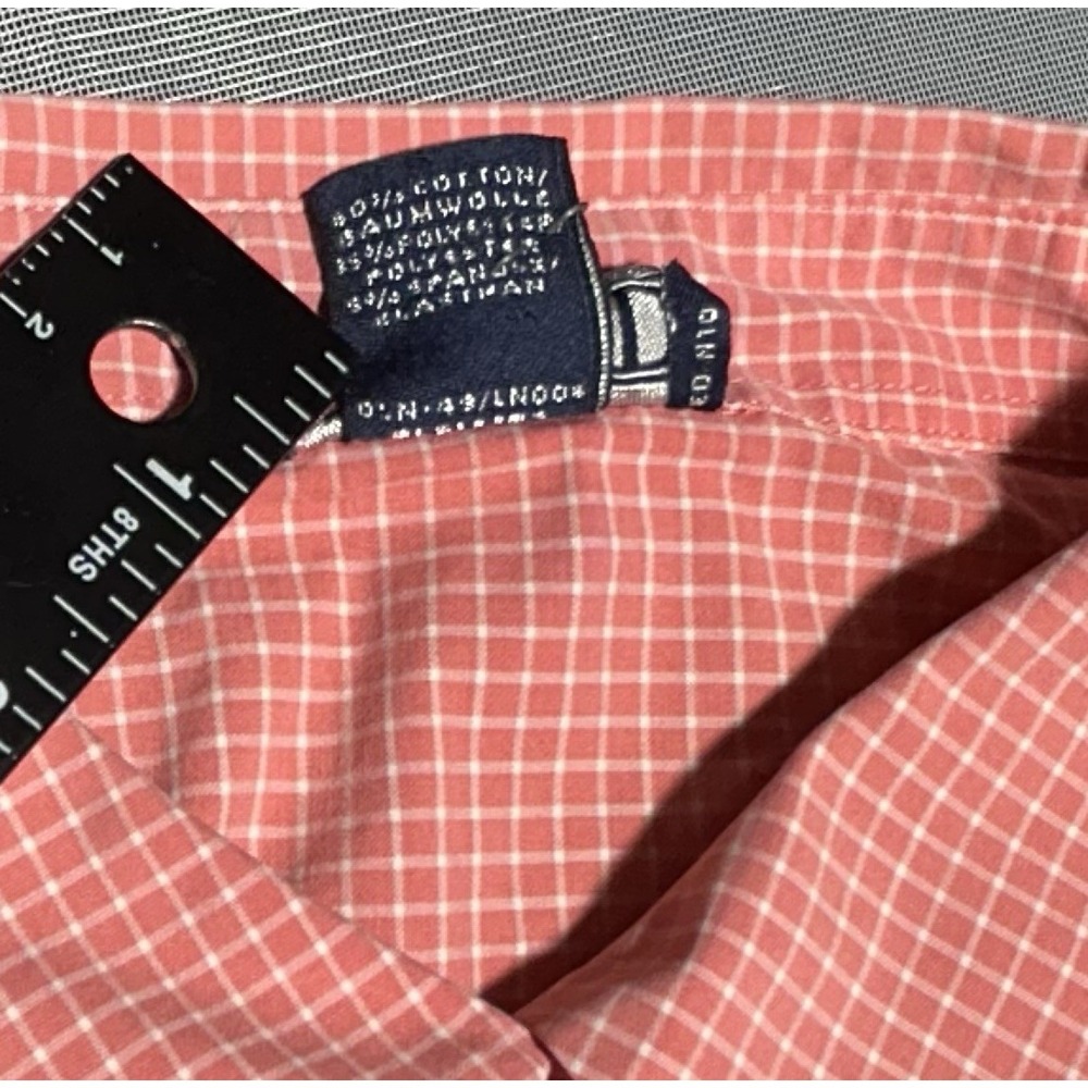 Lands' End button-down shirt Pink and white gingham/check Size 18 - Picture 6 of 9